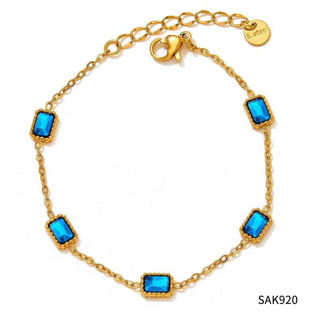 Blue zirconium gold bracelet b920