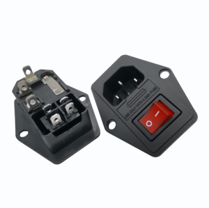 JEC JR-101-1FR-03 10A250VAC C14 Seguro Conector De Saída De Entrada Tomada Com Interruptor E Fusíveis Titular