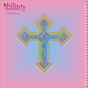 Big Discount Bling Designer Hotfix Rhinestone Transfer <strong>Designs</strong> Cross Custom Rhinestone Motif for T Shirt - Product Image 1