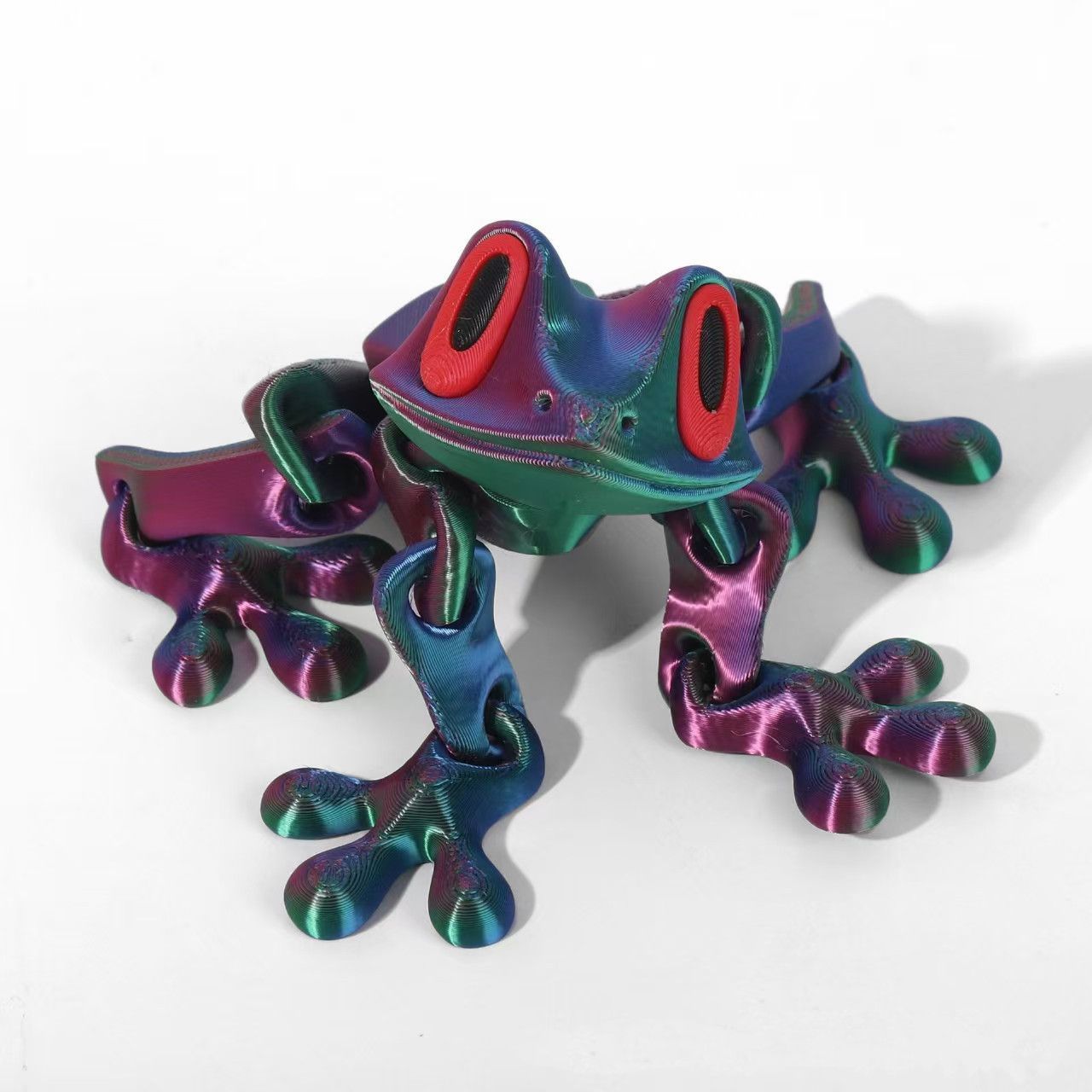 Petite grenouille de 12 cm avec aimant - multicolore vif - rouge-bleu-vert