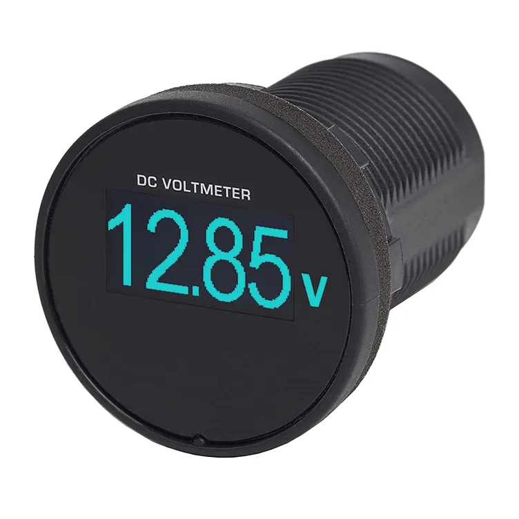 Mini voltímetro Digital con pantalla OLED, luz azul, CC de 12V, para coche, barco, autocaravana, motocicleta
