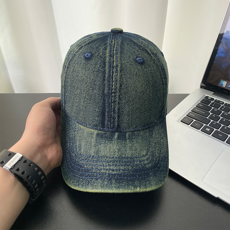 Gorra de béisbol de mezclilla azul lavada vintage