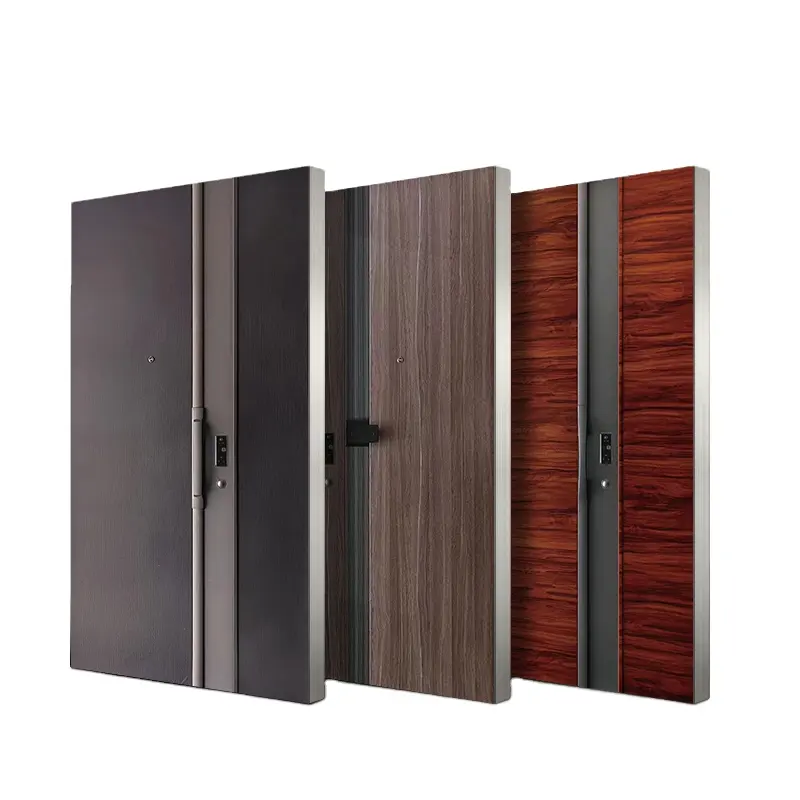 Puertas de seguridad de acero para casa, puerta de entrada delantera de Metal para Exterior, fábrica de entrada principal, precio barato, Clase A, último diseño