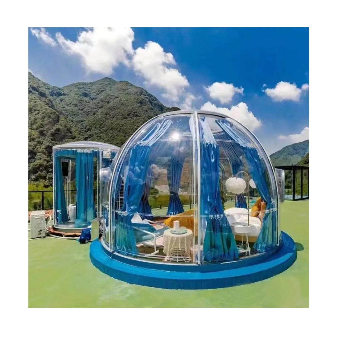 Tende glamping di lusso all'aperto resort hotel campeggio geodetica tenda rotonda per la vendita cupola a bolle