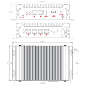 Mini computadora industrial sin ventilador I3 i5 i7 Procesador de cuatro núcleos de doble núcleo Dual RJ45 Dual COM RS232 Mini PC - Product Image 6
