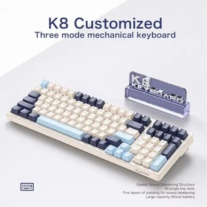 Teclado mecánico inalámbrico coreano K8 de 100 teclas, conexión tri-modo, tecla completa, junta de efectos de iluminación de intercambio en caliente, estructura de silenciador - Product Image 6