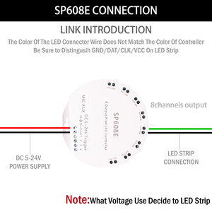 WS2812B Bluetooth приложение музыкальный светодиодный контроллер SP608E 8CH WS2811 WS2815 контроллер светодиодной подсветки IOS Android приложение
