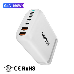 160W GaN Multi-Port <strong>USB</strong> Type C Fast Charger <strong>Multiple</strong> Ports With PD 3.0 &amp; QC4.0 20W <strong>Output</strong> <strong>Power</strong> for Desktop Mobile Phone <strong>Adapter</strong> - Product Image 5