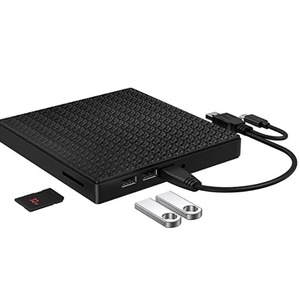 外部光驱Rom Dvd便携式播放器CD Rw刻录机刻录机，带SD/tf卡读卡器USB 3.0，适用于电脑台式机笔记本电脑Linux - Product Image 2