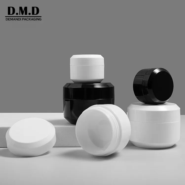Wholesale white container 5 grams 5ml 10 ml 15g 30grams 1 oz plastic empty black cosmetic nail uv gel jar