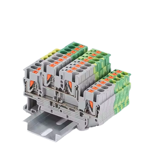 <strong>Double</strong>-<strong>layer</strong> <strong>Terminal</strong> In-line Up-and-down Interconnection PTTB2.5 Tool-free <strong>Spring</strong> Connection 4 Holes <strong>Terminal</strong> <strong>Block</strong> - Product Image 1
