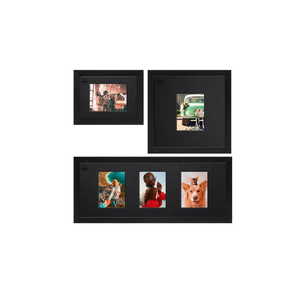 Leica resim çerçevesi seti Linden siyah sofort-basit tarzı MDF fotoğraf çerçevesi 8x10 ve 6x8 boyutları fotoğraflar için kare desen - Product Image 1