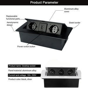 16A台式插座嵌入欧美标准USB表插座 - Product Image 2