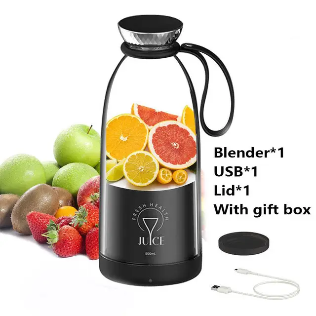 Personal Blender 6 Blades 2400mAh Powerful USB Rechargeable Mini Blender Protein Shaker for Smoothies
