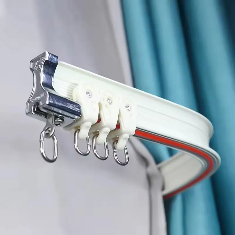 Office Hospital Hotel Style Ceiling Mounted Bendable Aluminum Curtain Track Set Flexible Curve Extendable Curtain Rail