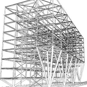 Estructura de construcción de acero extensible resistente a los sísmicos para plantas de fabricación - Product Image 1