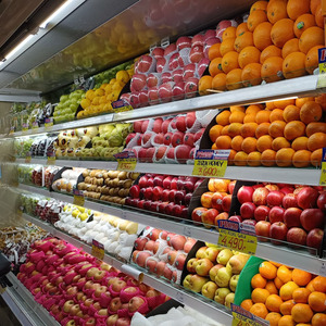 Süpermarket açık hava perdesi ekran buzdolabı ticari buzdolabı hava soğutma ve LED ışıkları ile - Product Image 2