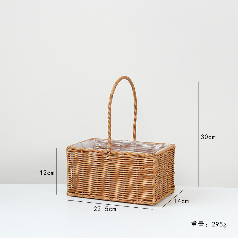 cesta de flores rectangular tamaño pequeño