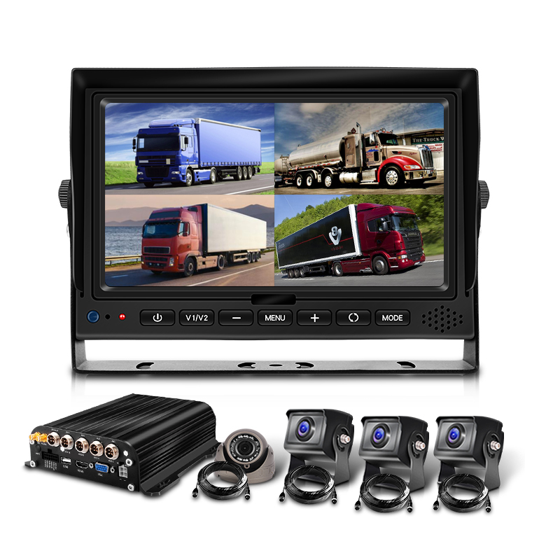 4CH SD MDVR avec 4G + GPS,7 "écran, caméra 4PCS