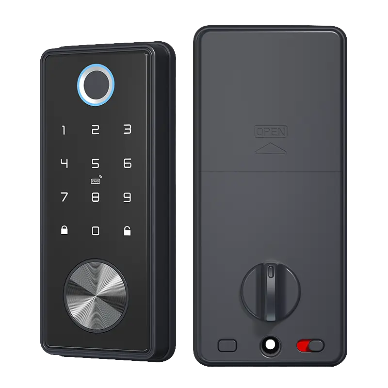 Tuya-cerradura antirrobo con huella dactilar para puerta, dispositivo de cierre inteligente sin llave, con contraseña, tarjeta IC, WiFi, para el hogar