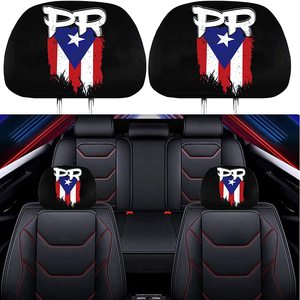 Custom Goedkope Elastische 2 Pack Hoofdsteun Covers Voor Puerto Rico <span class=keywords><strong>Pr</strong></span> Vlag - Product Image 2