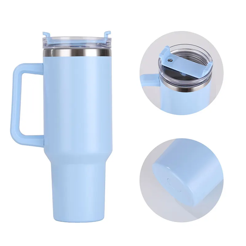 Adventure Quencher 40oz Travel Car Tumbler Stainless Steel Leak Proof Vacuum Insulated Coffee Mug With Handle And Straw