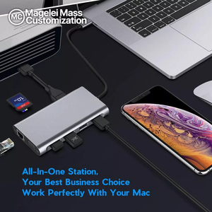 Hotsellタイプ<span class=keywords><strong>c</strong></span>ハブ11 in 1 USB <span class=keywords><strong>C</strong></span>-4KHDMIアダプターUSBCドッキングステーション (HDMIディスプレイポートVGARJ45アダプター付き) - Product Image 3