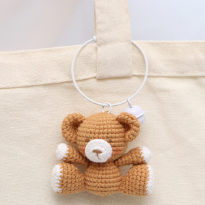 小さなクマのかぎ針編みのキーホルダーかわいいクマの編み物人形のキーホルダー卸売クリエイティブな車のキーキーホルダーバッグ動物の人形のペンダント
