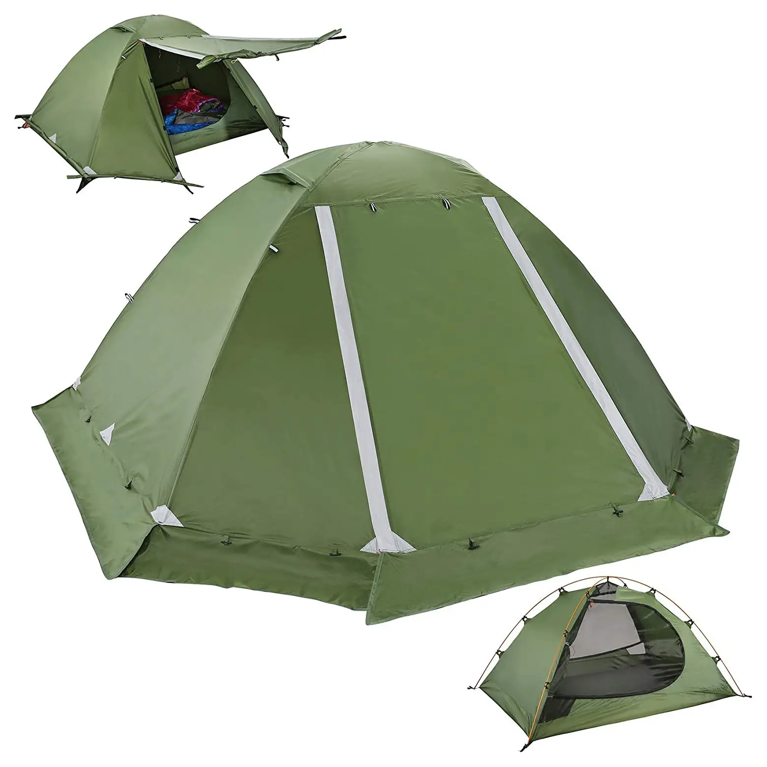 2 Pessoa Ultraleve Barraca Mochila, 3 Temporada Leve Waterproof Camping Tent, Tamanho Grande Fácil Setup Tent Camping Equipment