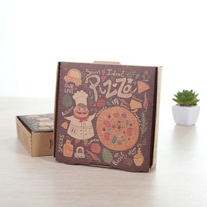 10&quot; Length X 10&quot; Width X <strong>1.5</strong>&quot; Custom Kraft Paper White Lock Corner Paperboard Pizza <strong>Box</strong> - Product Image 1