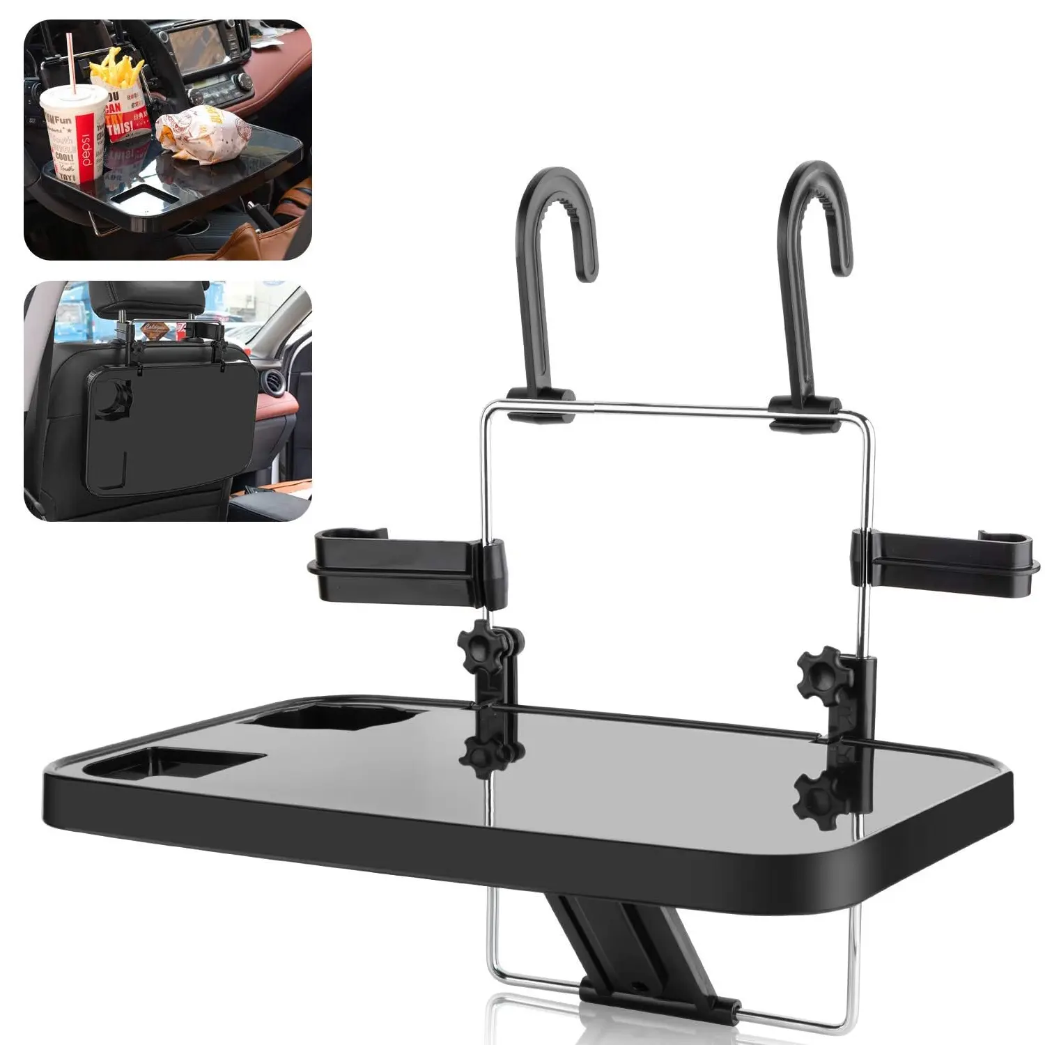 Gadgets pour voiture Plateau alimentaire multi-usage pour voiture Table de salle à manger pliable pour siège arrière Siège de voiture Plateau alimentaire pour ordinateur portable de voyage Table avec porte-gobelet