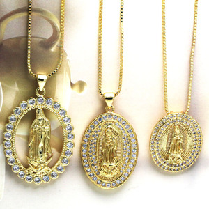 Yeni moda altın zincir zirkon kolye meryem kolye kolye kadın erkek takı için - Product Image 1