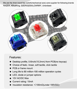 Interruttore meccanico della tastiera di gioco del pulsante momentaneo tattile di clic blu di RGB - Product Image 3
