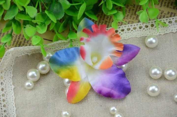 10pcs/lot 7CM Artificial Silk Orchid Flower Heads for Home Wedding Decoration Wreath DIY Gift Craft Accessories Flowers