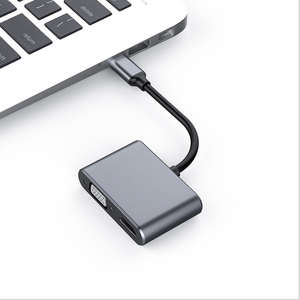 2 In 1 อลูมิเนียม USB 3.1 ประเภท C To HDTV 4K 30Hz VGA 1080P Converter อะแดปเตอร์ usb c hub Vstar - Product Image 3