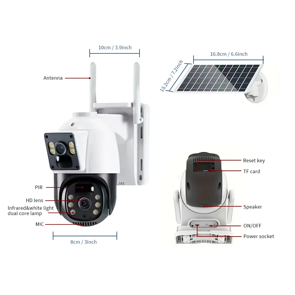 C2480WP-30JW energia solare e alimentazione integrata della batteria al litio per esterni 4G telecamere IP di sorveglianza