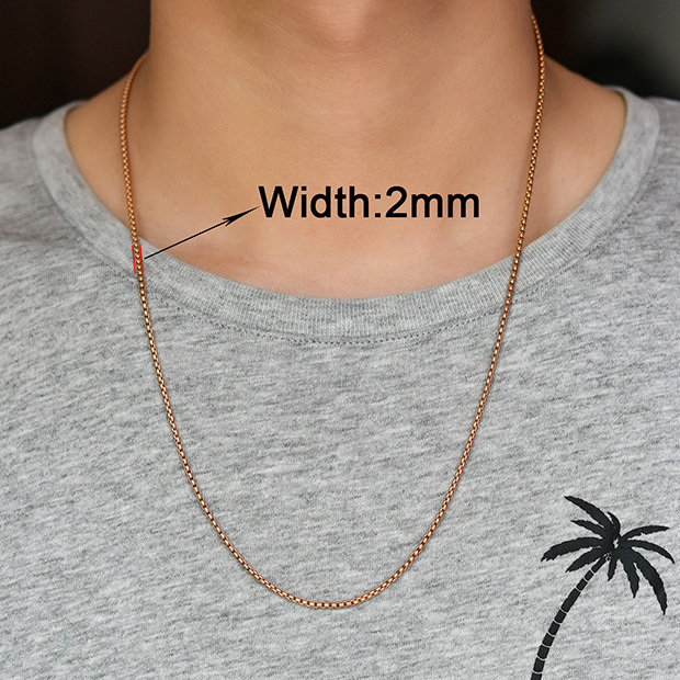 Chaîne en or rose 2MM