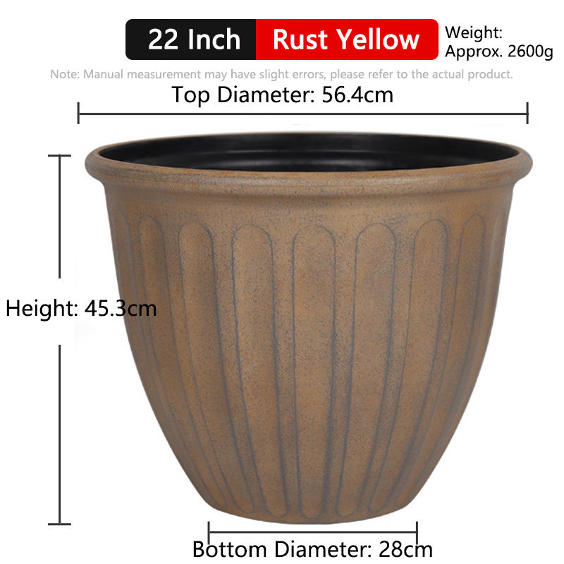 22 Inch Rust Yellow(Pot Only)