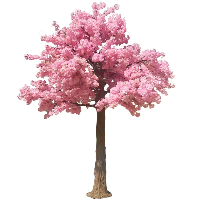 Árvore de cereja artificial 1m, 2m, 3m, 4m e 5m, grande simulada, cereja, árvore, flor de fibra de vidro, tronco de cereja, artificial