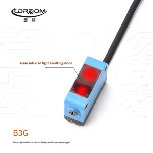 Luo para Ge B3G Interruptor de sensor fotoeléctrico cuadrado 12-24VDC Sensor láser de tipo de supresión de fondo de reflexión difusa - Product Image 5