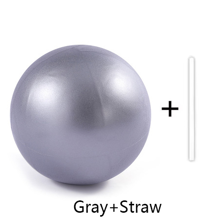 Pelota de Pilates gris con pajita
