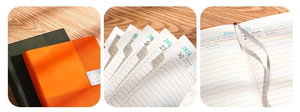 Juego de cuaderno diario de cuero PU a rayas A5, planificador anual sin fecha, cuaderno de tapa dura personalizado y cuaderno de papelería para lácteos - Product Image 6