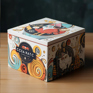 Tasarım özel katlanabilir kağıt ambalaj hediye karton çerezler için kağit kutu lüks kek kollu kutu ay kek - Product Image 4
