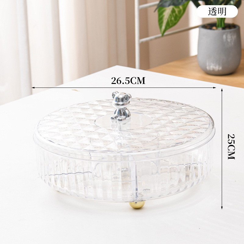Transparent Textured Bear Rotating Fruit Platter