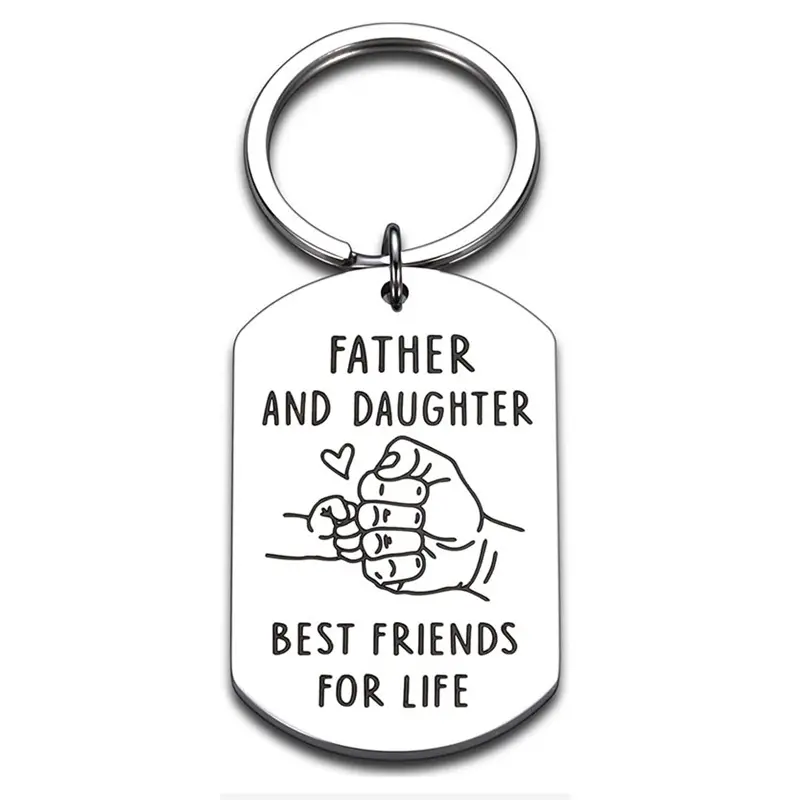 Father and Daughter Son Keychain Best Dad Gifts for Father Birthday Christmas Gift for Dad Best Friends for Life Gifts