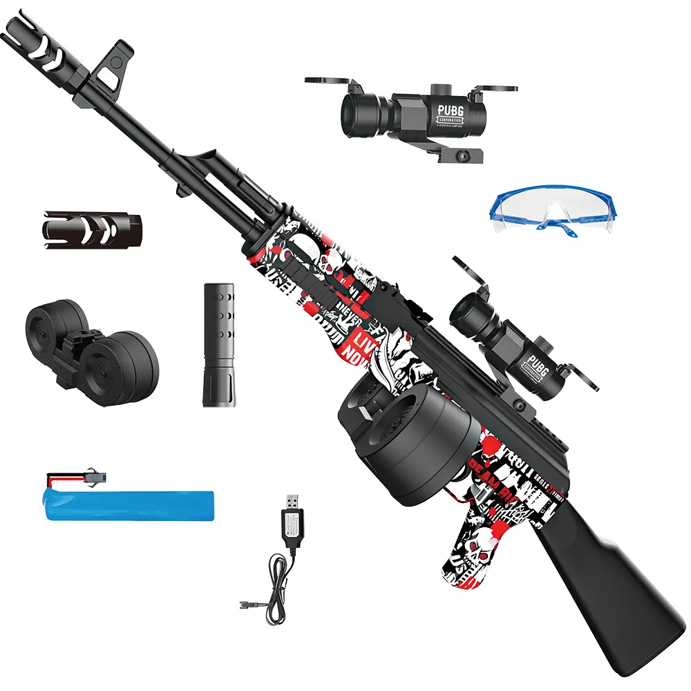 بندقية لعبة AK الهيدروجيل الأوتوماتيكية بنظام مزدوج، بندقية كهربائية رياضية خارجية برصاص ماء للبالغين، بنادق هيدروجيل هوائي كبيرة الحجم