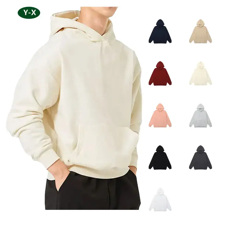 Hochwertige übergroße Hoodie-Hersteller Cotton Plain Heavyweight 600g Hoodies No String Custom Logo Plus Size Hoodies für un