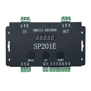 Controlador decodificador DMX512 SP201E DC5V 24V SPI, señal direccionable IC RGB LED Pixel 5 canales salida PWM 2811 2812 1903 tiras