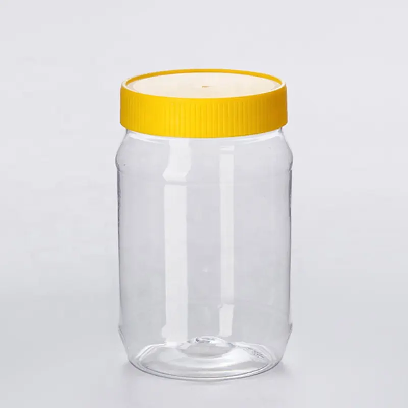 Senza Bpa 500ml/500g vasetti di burro di arachidi in plastica vasetto per bottiglie contenitori rotondi trasparenti coperchi a vite