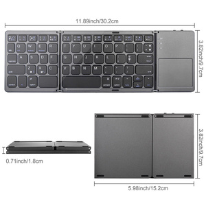 Teclado inalámbrico para tableta y teléfono móvil, teclado plegable de 3 niveles, 2022